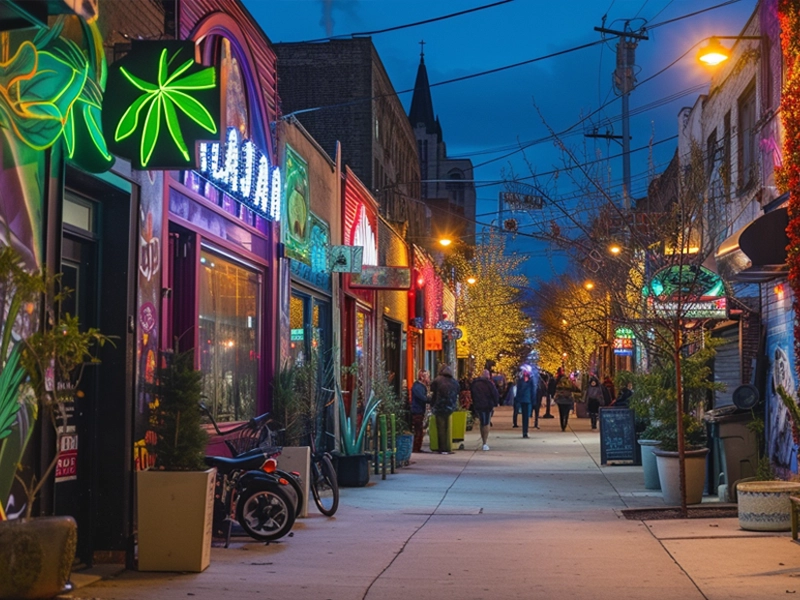 Dispensaries in Chicago Neighborhoods.